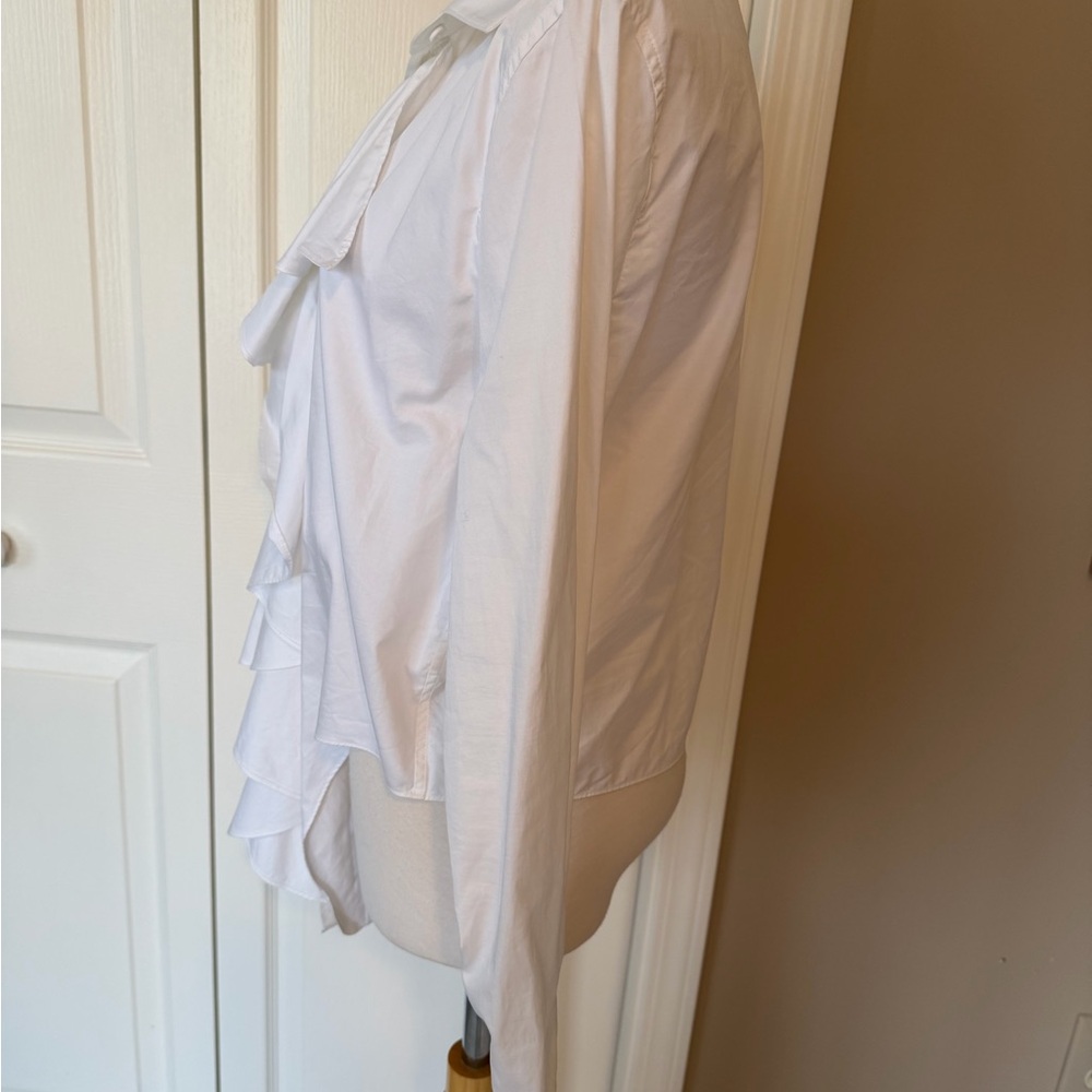 Alexis Ivory Blouse with Subtle Ruffles - Picture 2 of 5